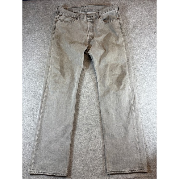 Levi's Other - Levis 501 Denim Straight Jeans Mens 33x31 Gray Washed Button Fly Red Tab USA